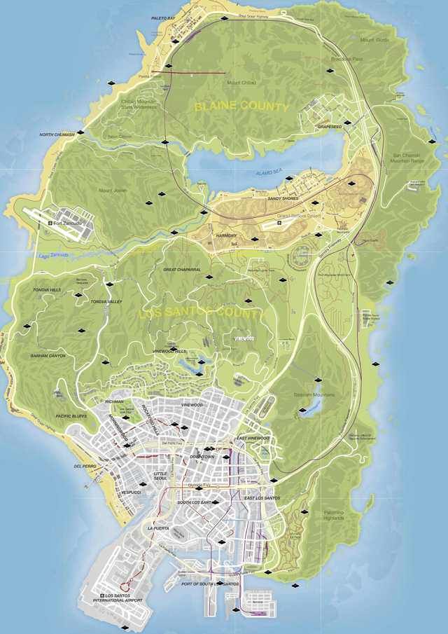 GTA V - Letter Scraps Map  Gta 5, Grand theft auto, Gta